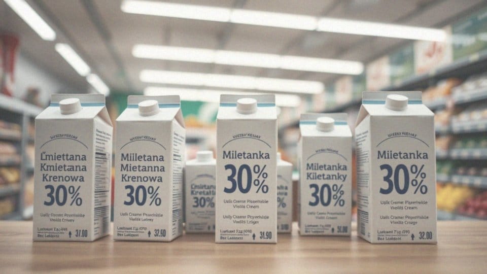 Jakie są ceny różnych rodzajów śmietany 30%?